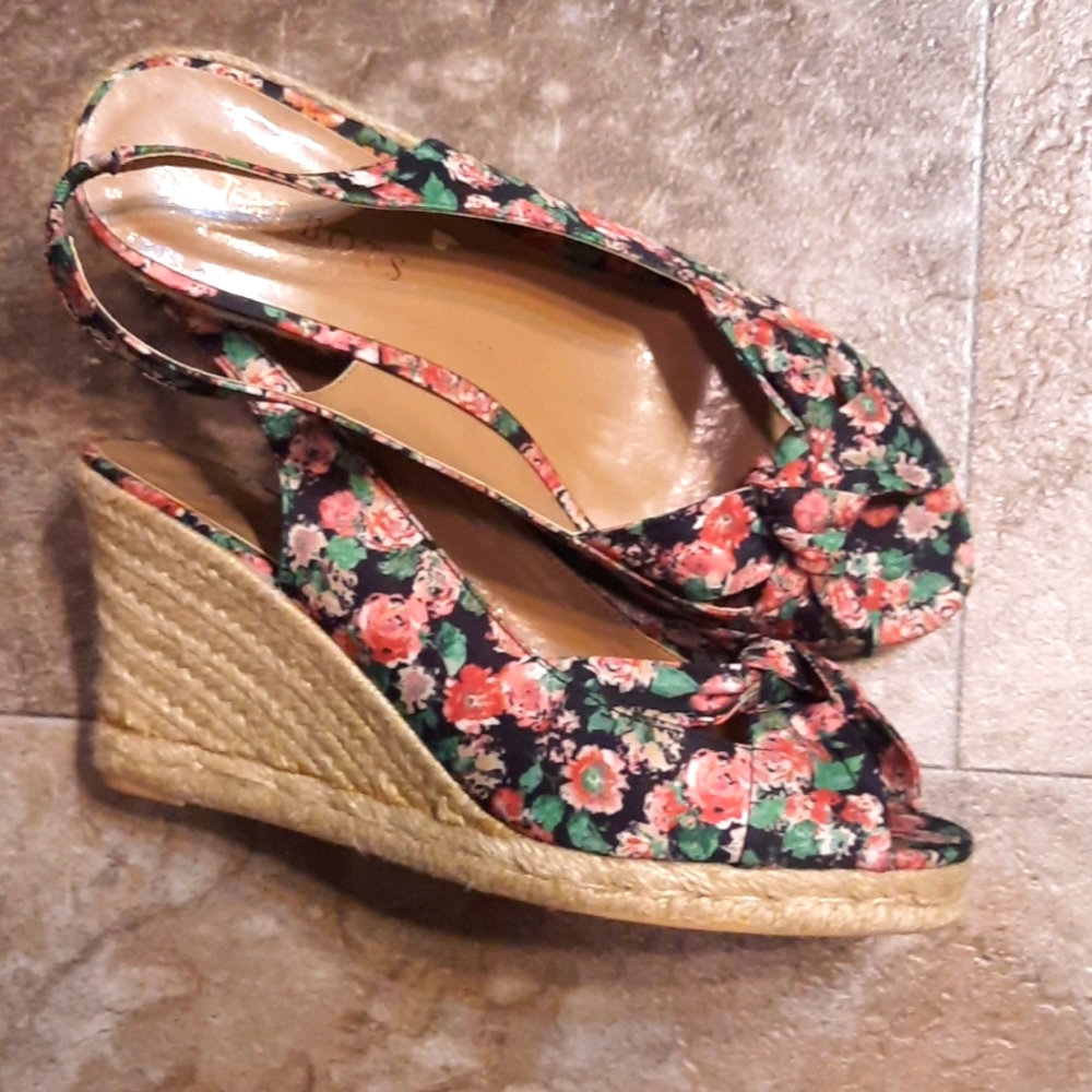 Talbots floral espadrilles size 8